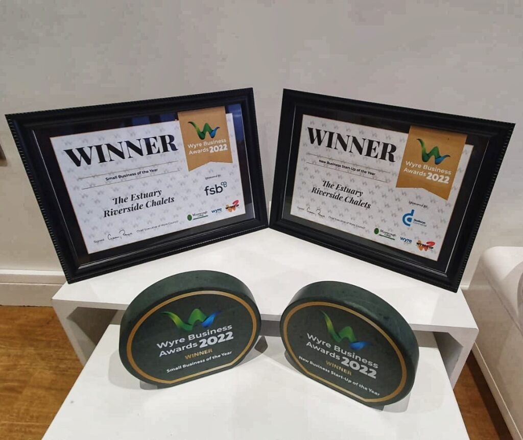 Wyre Business Awards for New Business Start-up of the year and Small Business of the Year go to The Estuary Riverside Chalets
